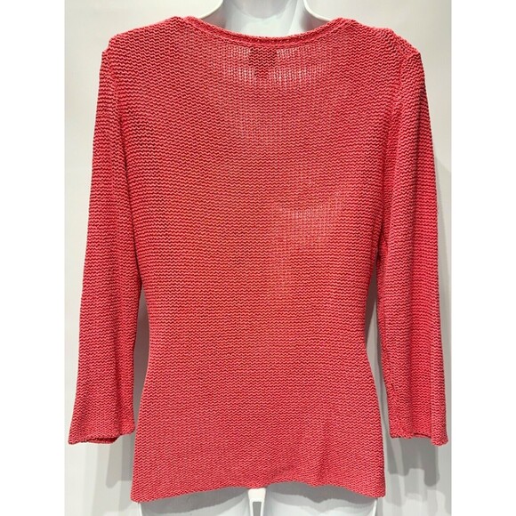 Eileen Fisher 100% Silk Sweater Pink 3/4 Sleeve Spring Women's Size Large Petite - Picture 8 of 12